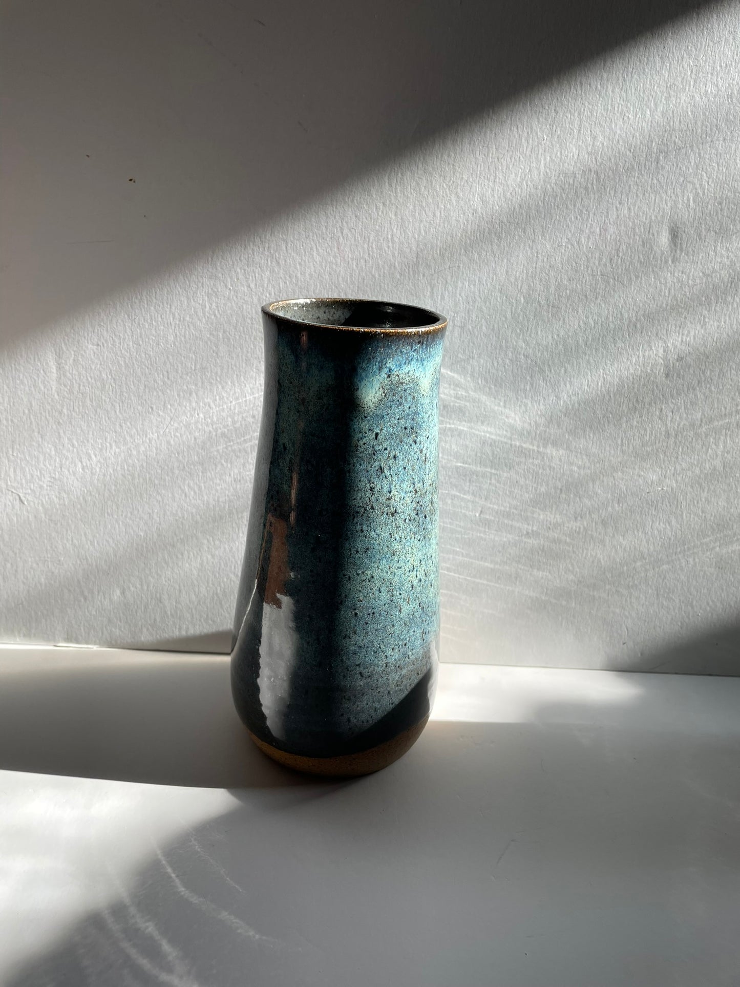 Tall blue vase